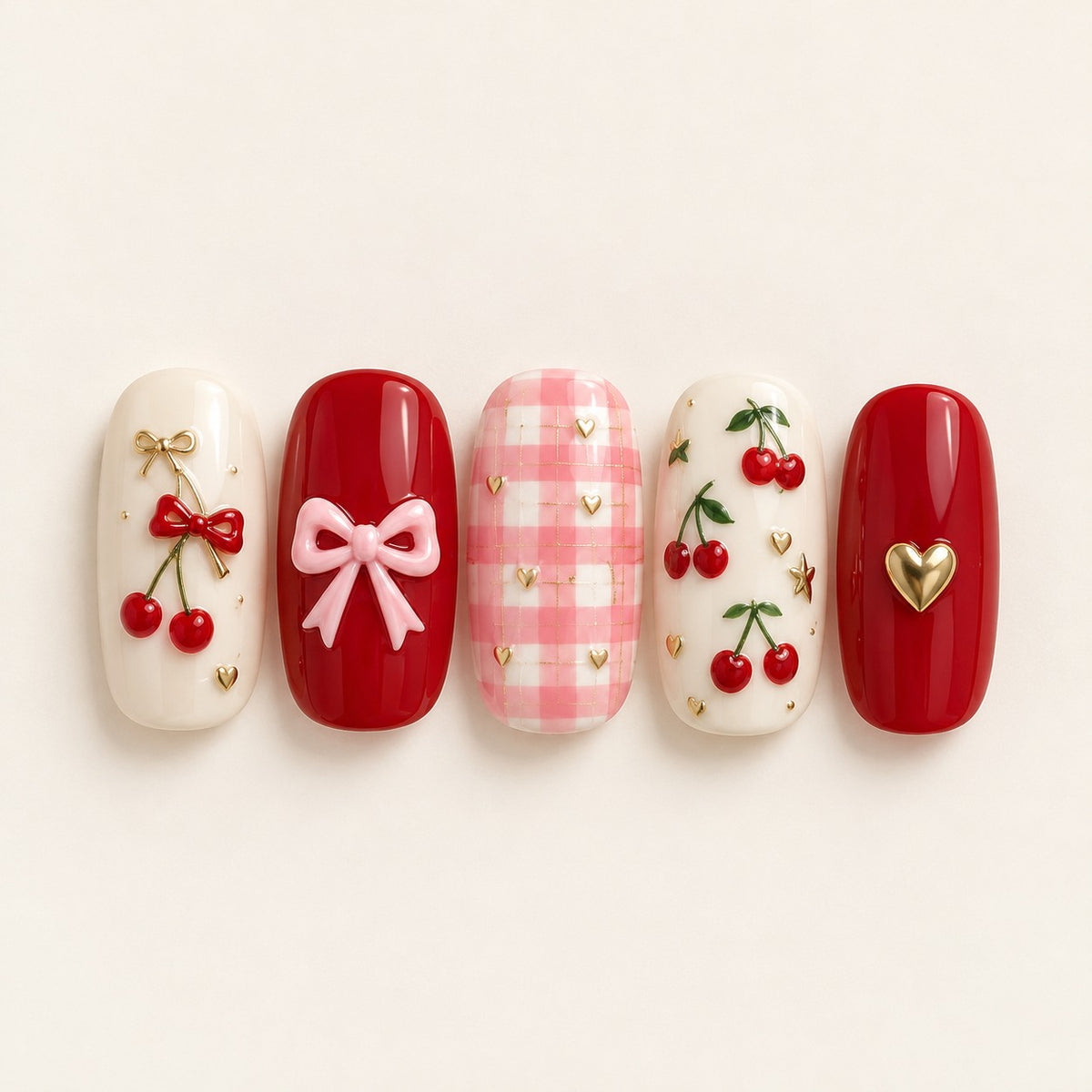 Cherry Club press-on nails