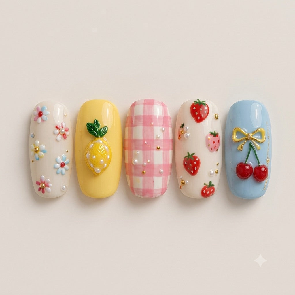 Fruity Pop press-on nails