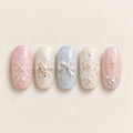 Frozen Lace press-on nails