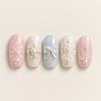 Frozen Lace press-on nails