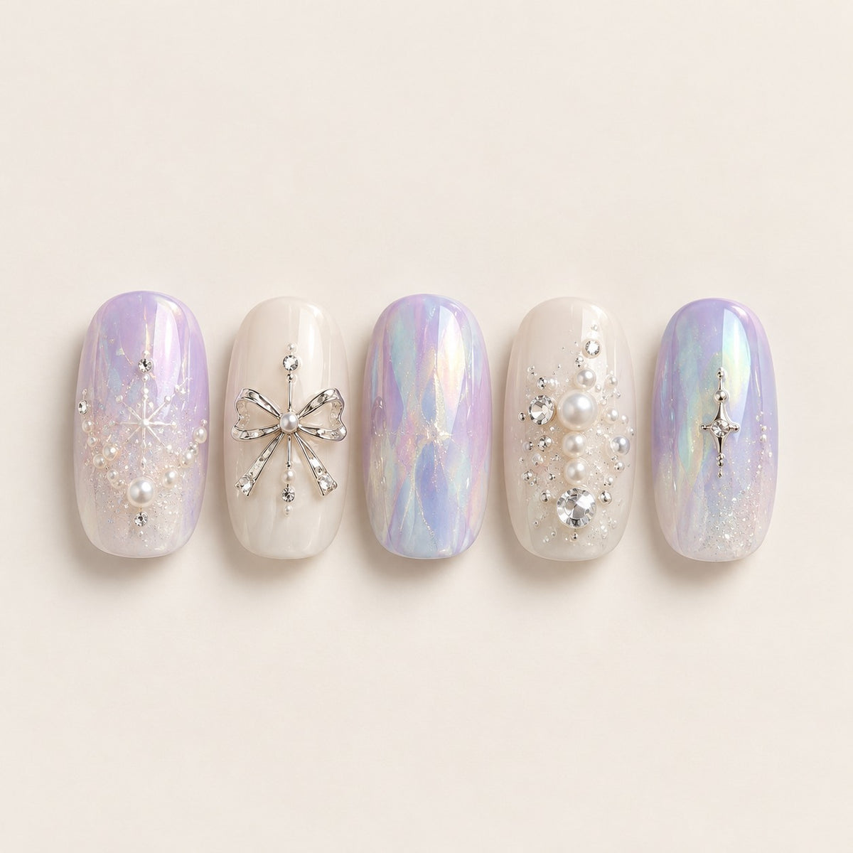 Icy Aurora press-on nails